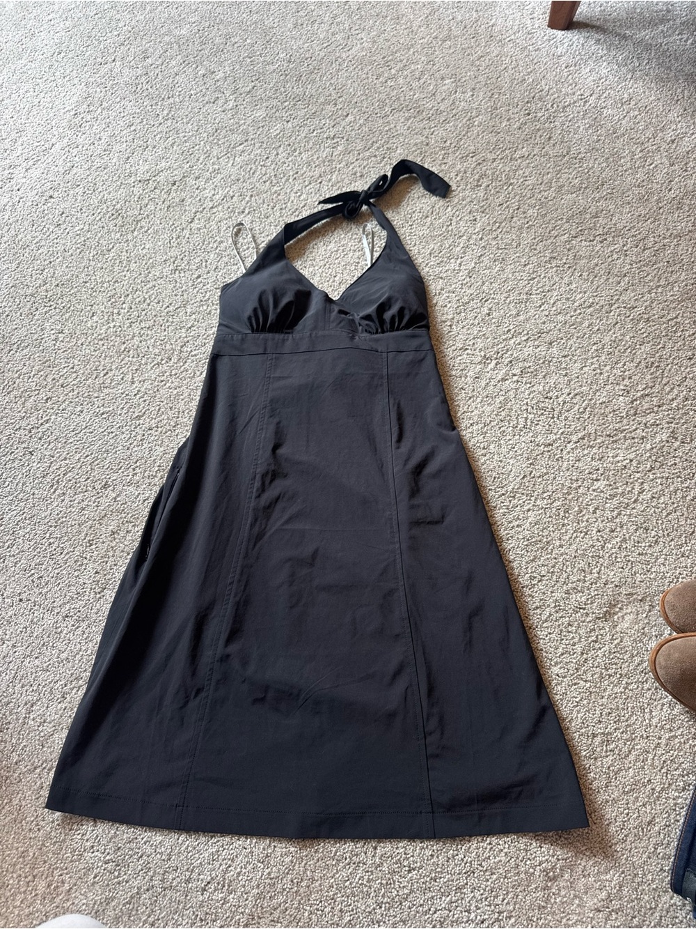 Athleta Black Halter A-Line Dress